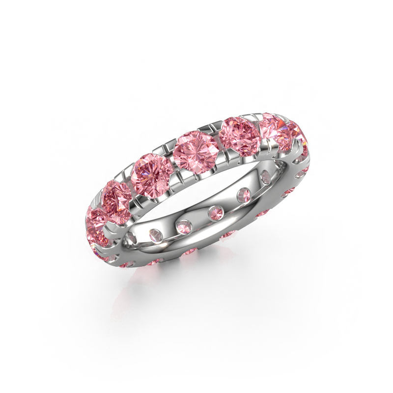 Image of Stackable ring Jackie 4.2 950 platinum Pink lab grown diamond 4.2 mm