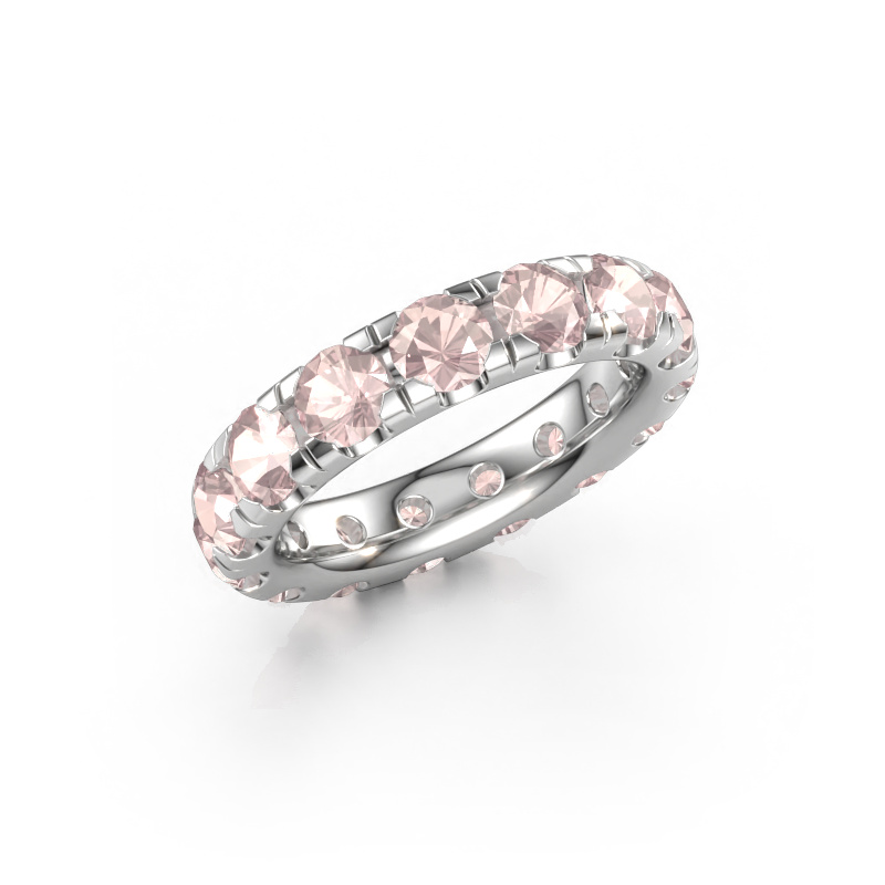 Afbeelding van Aanschuifring Jackie 4.2 585 witgoud Morganiet champagne 4.2 mm