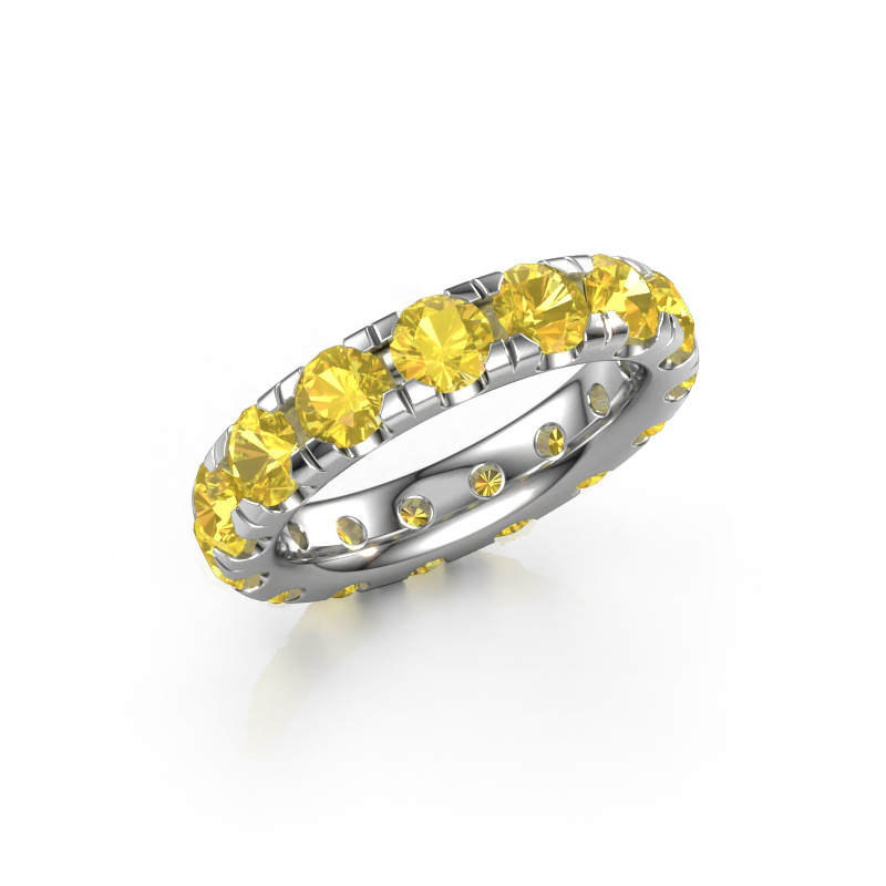 Image of Stackable ring Jackie 4.2 950 platinum Yellow sapphire 4.2 mm