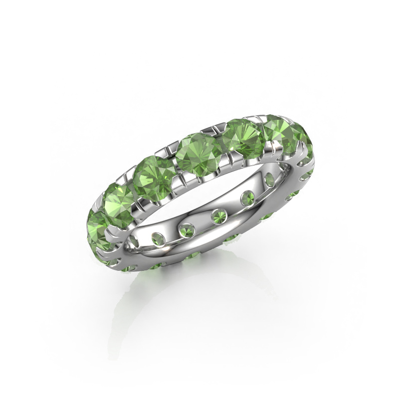Image of Stackable ring Jackie 4.2 585 white gold Tourmaline green 4.2 mm