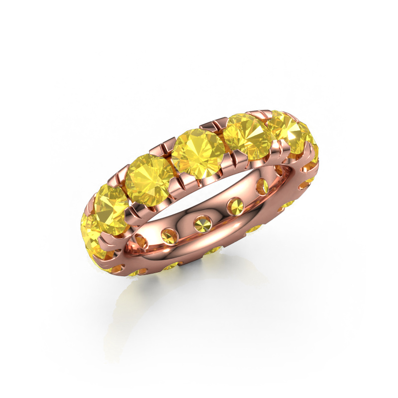 Image of Stackable ring Jackie 4.7 585 rose gold Yellow sapphire 4.7 mm