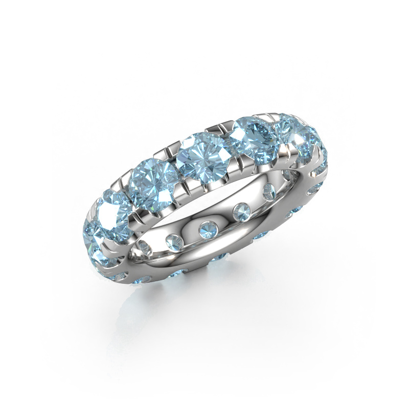 Image of Stackable ring Jackie 4.7 585 white gold Blue lab grown diamond 4.7 mm