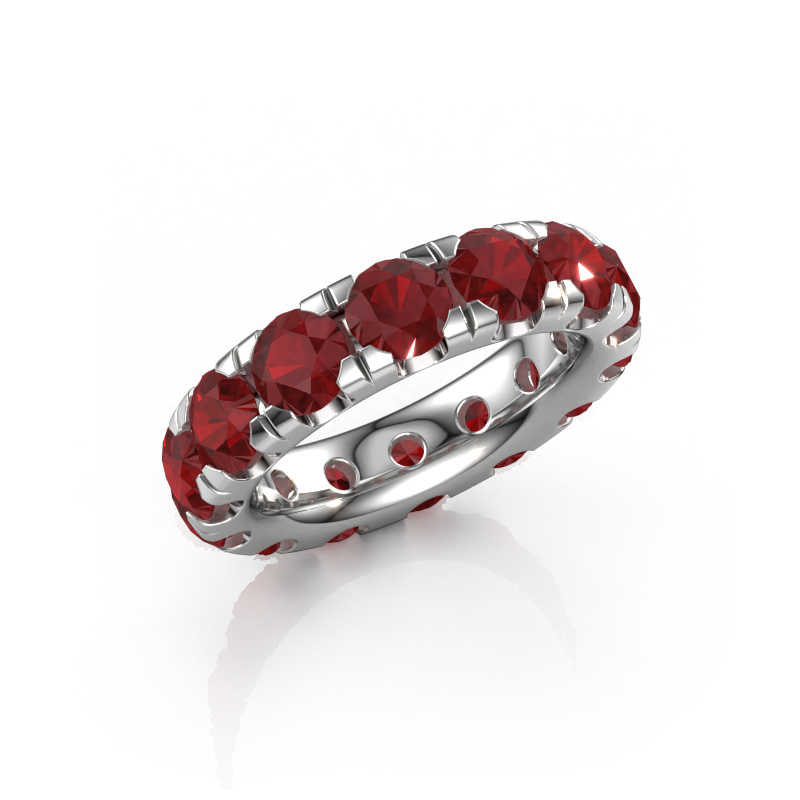 Image of Stackable ring Jackie 4.7 585 white gold Ruby 4.7 mm