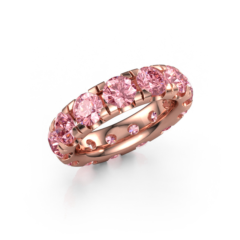 Image of Stackable ring Jackie 5.0 585 rose gold Pink lab grown diamond 5 mm