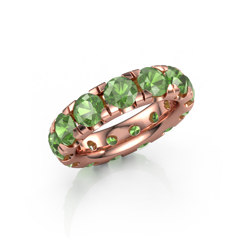 Image of Stackable ring Jackie 5.0 585 rose gold Tourmaline green 5 mm