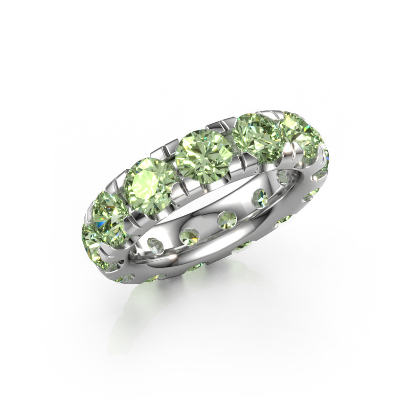 Image of Stackable ring Jackie 5.0 950 platinum Green lab grown diamond 5 mm