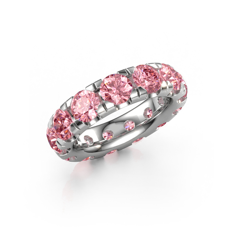 Image of Stackable ring Jackie 5.0 585 white gold Pink lab grown diamond 5 mm