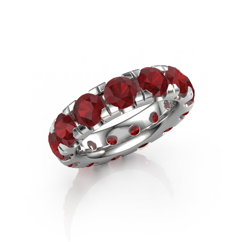 Image of Stackable ring Jackie 5.0 585 white gold Ruby 5 mm