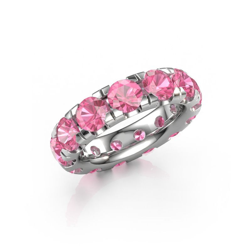 Image of Stackable ring Jackie 5.0 585 white gold Pink sapphire 5 mm