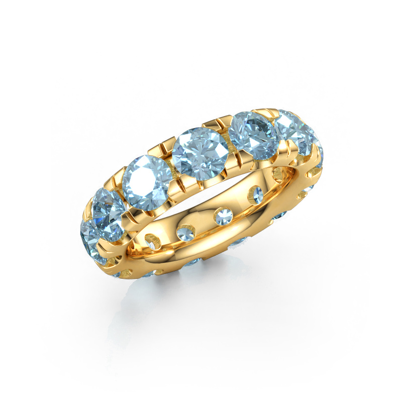 Bild av Stapelbar ring Jackie 5.0 585 gult guld Blå labbodlad diamant 5 mm