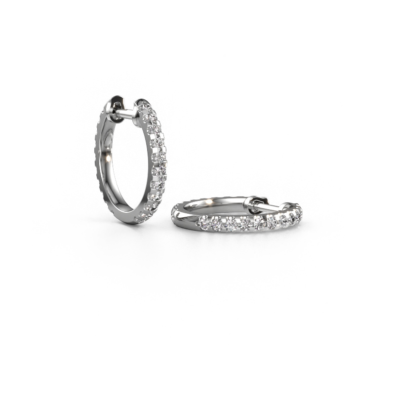 Image of Hoop earrings Jackie 12.5 mm A 585 white gold Diamond 0.63 crt
