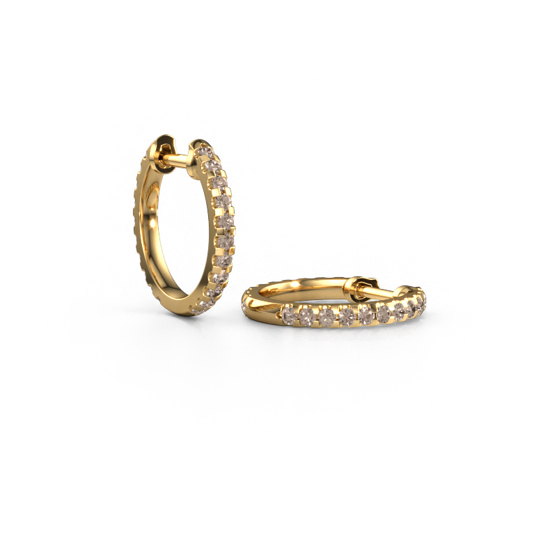 Bild von Creole Jackie 12.5 mm A 585 Gold Braun Diamant 0.63 crt