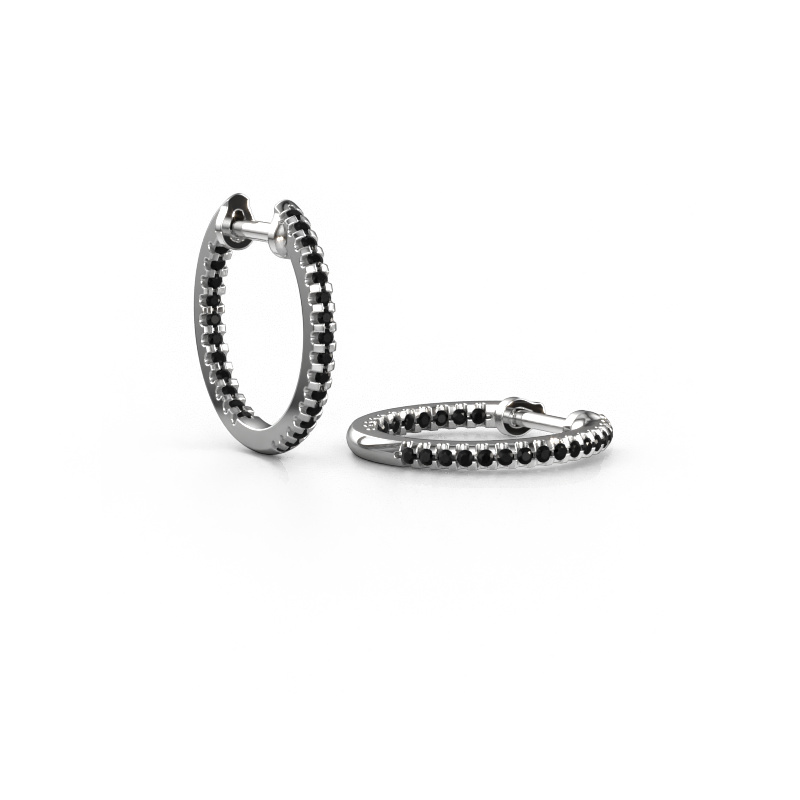 Bild von Creole Jackie 12.5 mm B 950 Platin Schwarz Diamant 0.324 crt