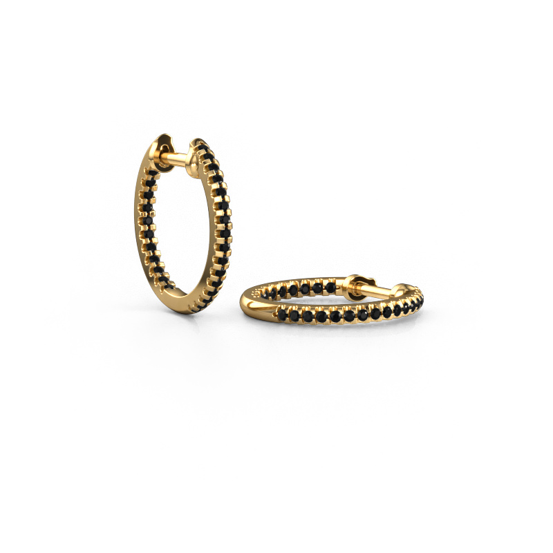 Bild von Creole Jackie 12.5 mm B 585 Gold Schwarz Diamant 0.324 crt