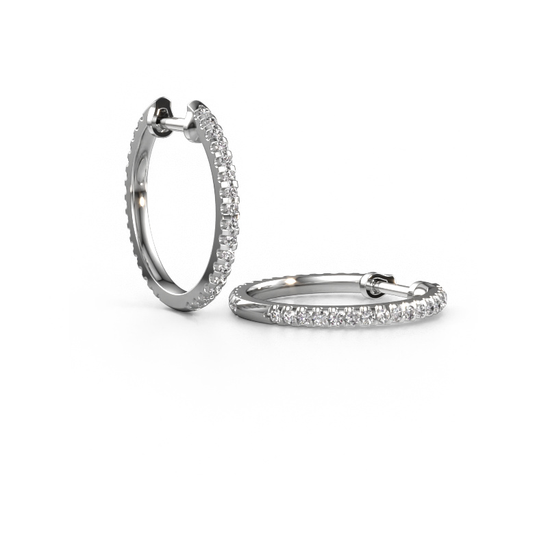 Image of Hoop earrings Jackie 15 mm A 950 platinum Zirconia 1.2 mm