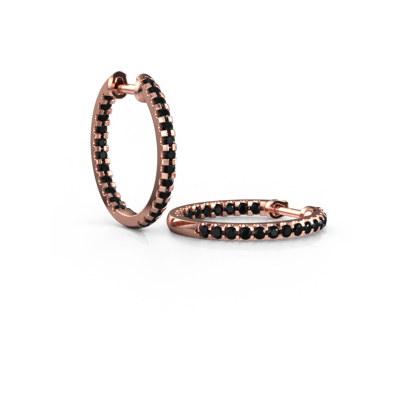 Bild von Creole Jackie 15 mm B 585 Roségold Schwarz Diamant 1.296 crt