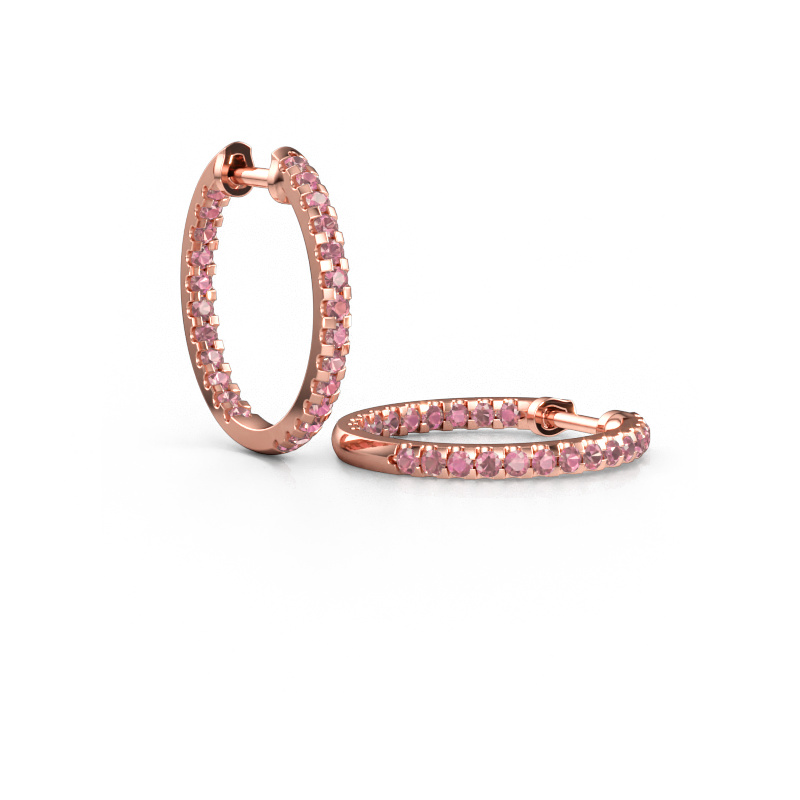 Bild av Creolörhängen Jackie 15 mm B 585 roséguld Rosa turmalin 2 mm
