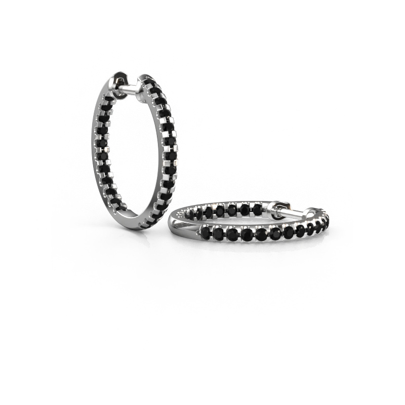 Bild von Creole Jackie 15 mm B 585 Weißgold Schwarz Diamant 1.296 crt