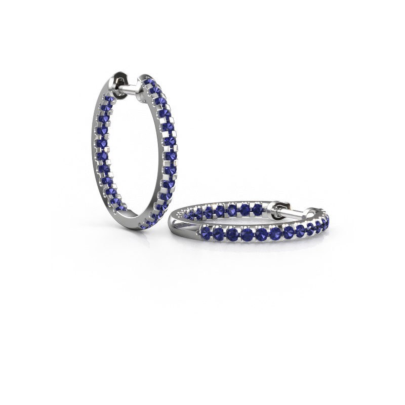 Bild von Creole Jackie 15 mm B 585 Weißgold Saphir 2 mm