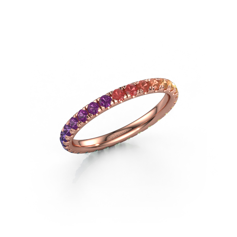 Image de Bague superposable Jackie 2.0 585 or rose Rainbow saphir 1 2 mm
