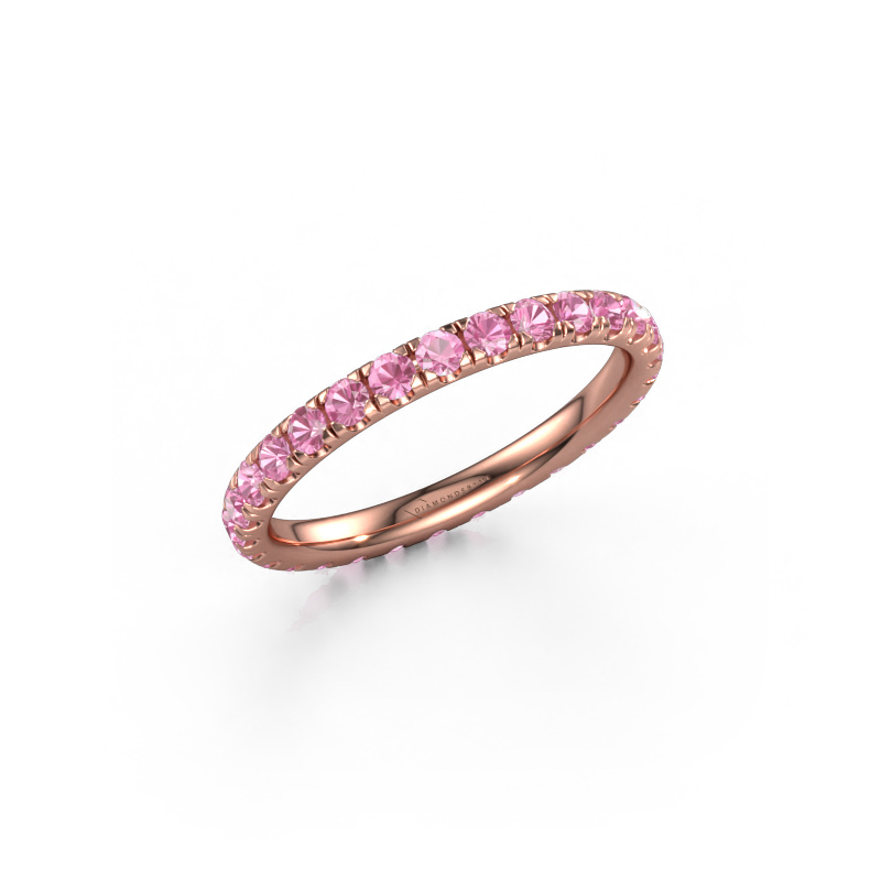 Image of Stackable ring Jackie 2.0 585 rose gold Pink sapphire 2 mm