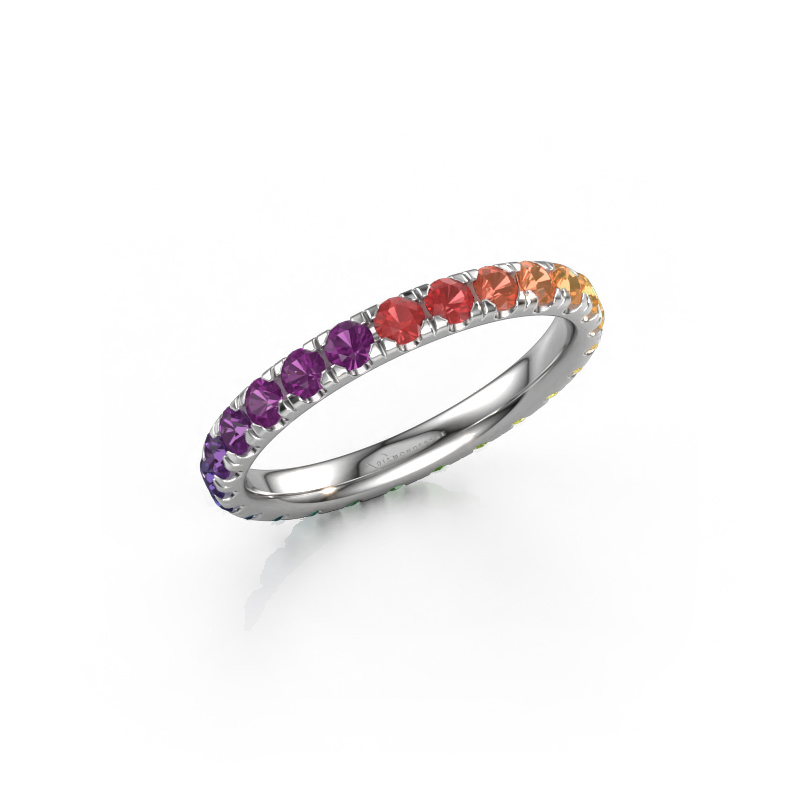 Bild von Ring Jackie 2.3 950 Platin Rainbow Saphir 1 2.3 mm