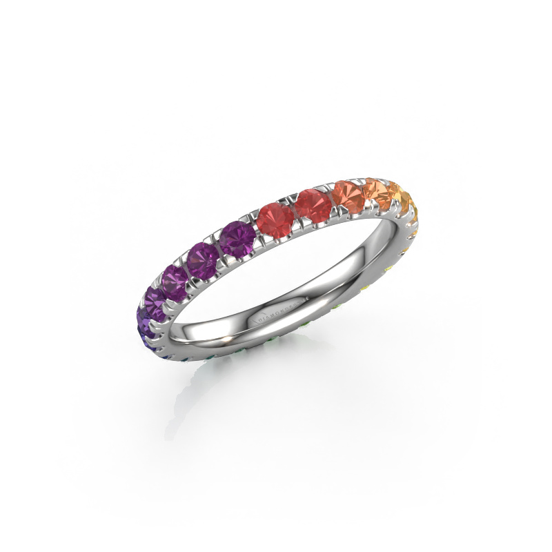Image de Bague Jackie 2.5 585 or blanc Rainbow saphir 1 2.5 mm