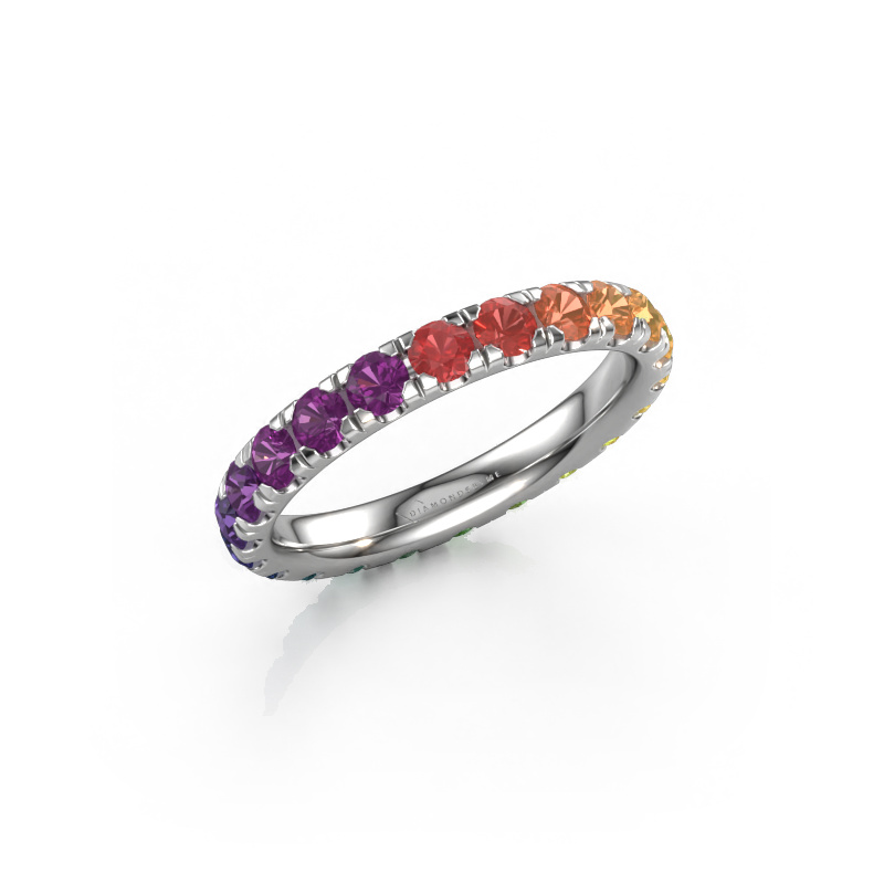 Bild von Vorsteckring Jackie 2.7 585 Weißgold Rainbow Saphir 1 2.7 mm