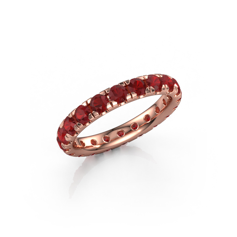 Image of Stackable ring Jackie 3.0 585 rose gold Ruby 3 mm