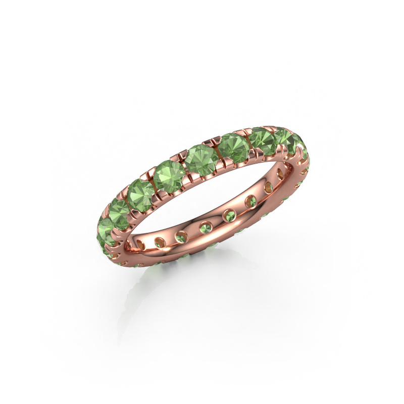 Image of Stackable ring Jackie 3.0 585 rose gold Tourmaline green 3 mm