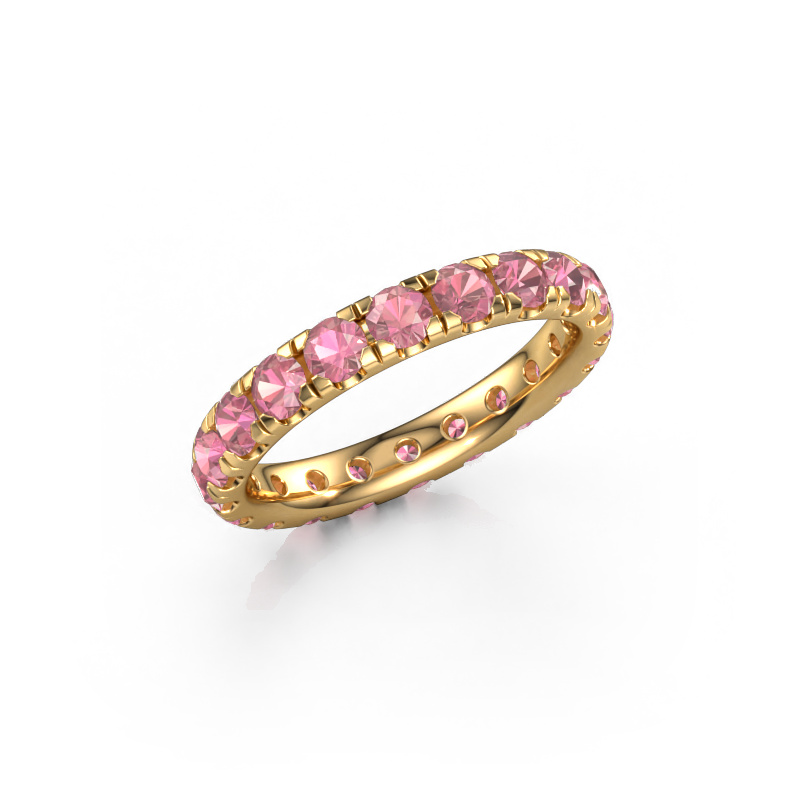 Image de Bague superposable Jackie 3.0 585 or jaune Rose tourmaline 3 mm