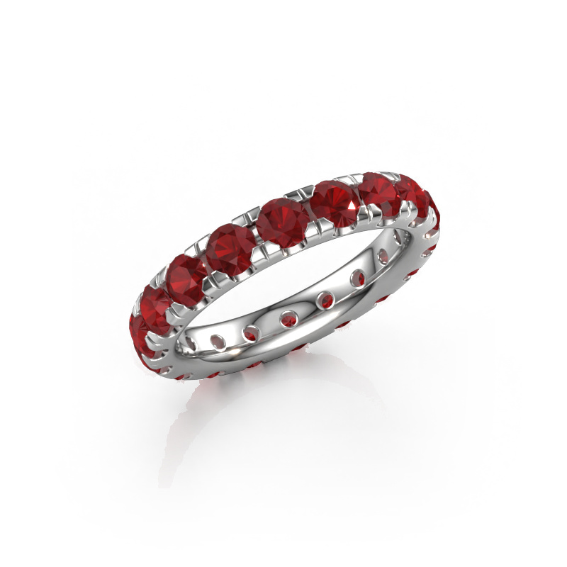 Image of Stackable ring Jackie 3.4 585 white gold Ruby 3.4 mm