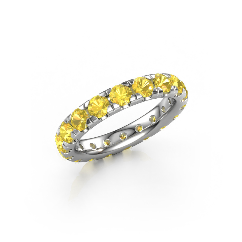 Image of Stackable ring Jackie 3.4 950 platinum Yellow sapphire 3.4 mm