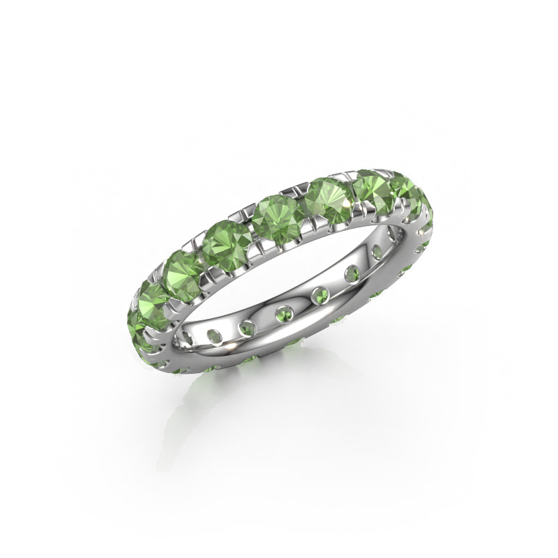 Image of Stackable ring Jackie 3.4 585 white gold Tourmaline green 3.4 mm