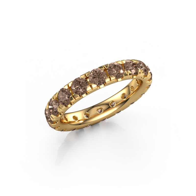 Image de Bague superposable Jackie 3.4 585 or jaune Diamant brun 2.700 crt