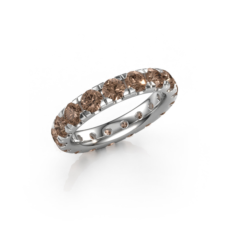 Image of Stackable ring Jackie 3.7 585 white gold Brown diamond 3.40 crt