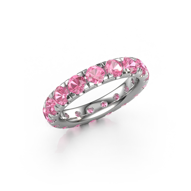 Image of Stackable ring Jackie 3.7 585 white gold Pink sapphire 3.7 mm
