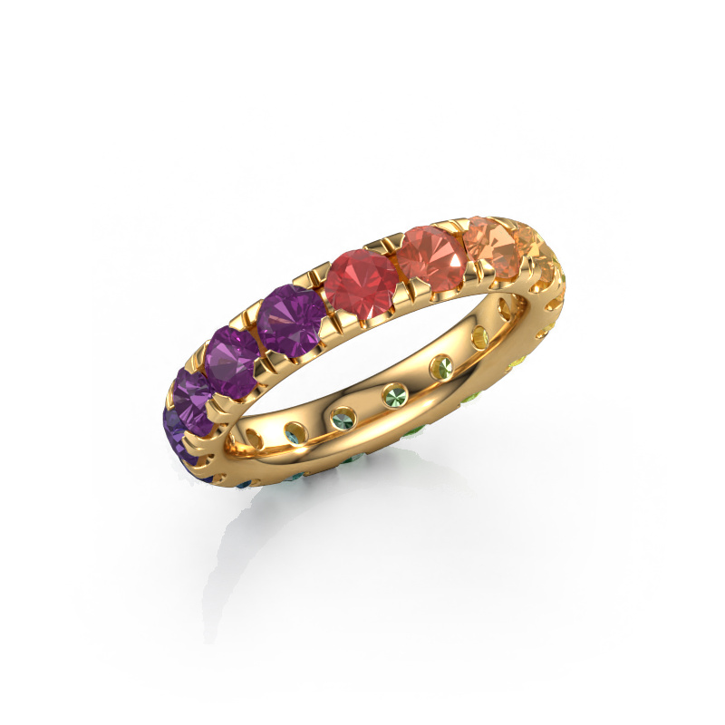 Image of Stackable ring Jackie 3.7 585 gold Rainbow sapphire 1 3.7 mm