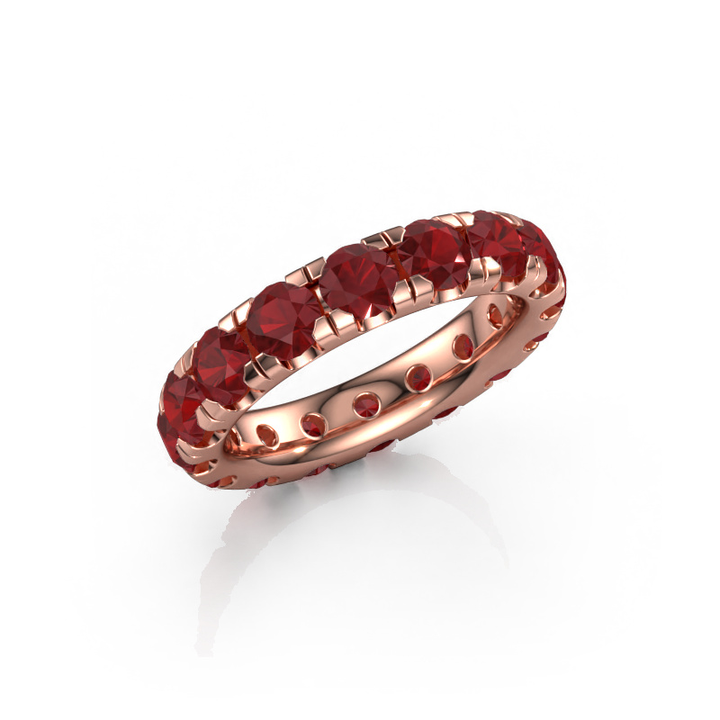 Image of Stackable ring Jackie 4.0 585 rose gold Ruby 4 mm