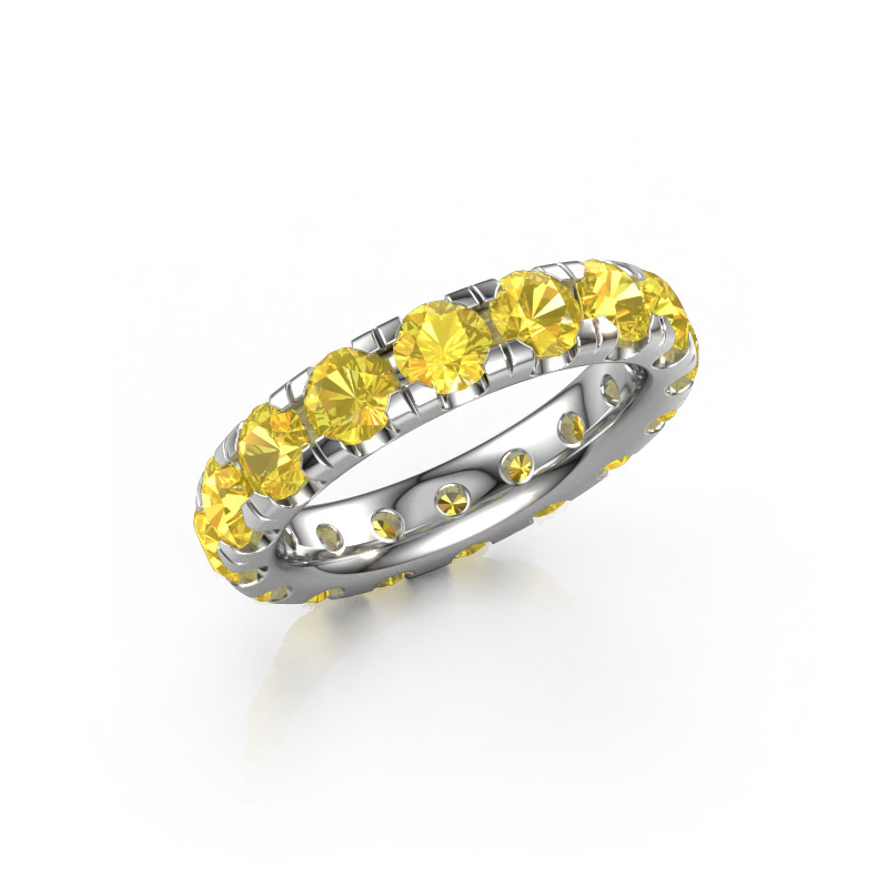 Image de Bague superposable Jackie 4.0 950 platine Saphir jaune 4 mm