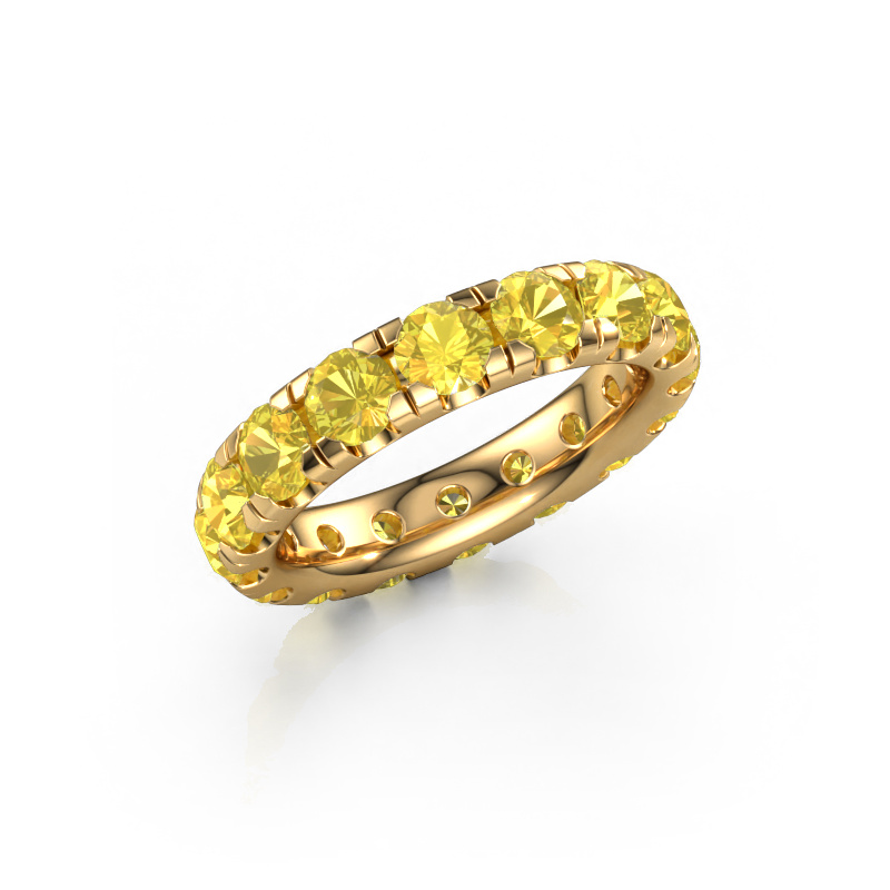 Image de Bague superposable Jackie 4.0 585 or jaune Saphir jaune 4 mm