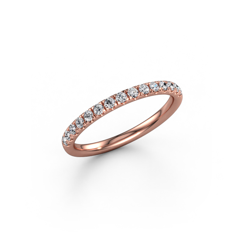 Image of Stackable ring Jackie Half 585 rose gold Lab grown diamond 0.30 crt