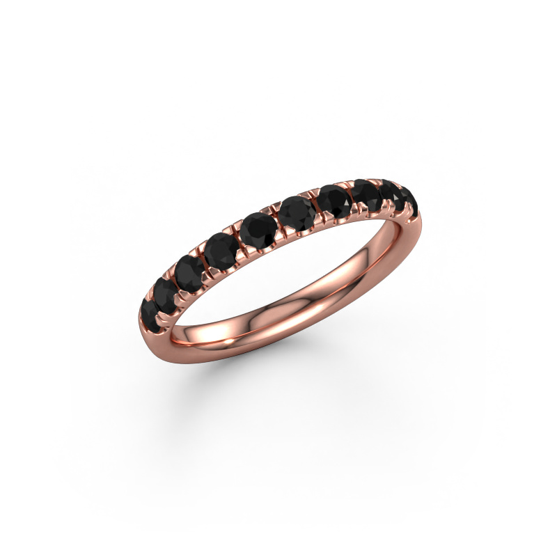 Image of Stackable ring Jackie Half 585 rose gold Black diamond 0.66 crt
