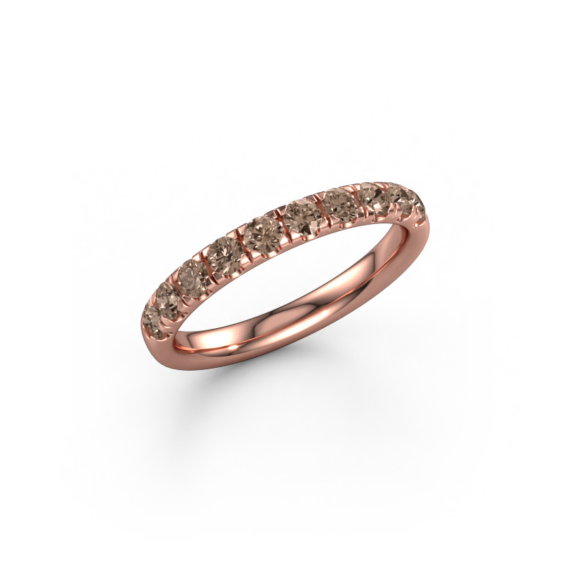 Image of Stackable ring Jackie Half 585 rose gold Brown diamond 0.55 crt