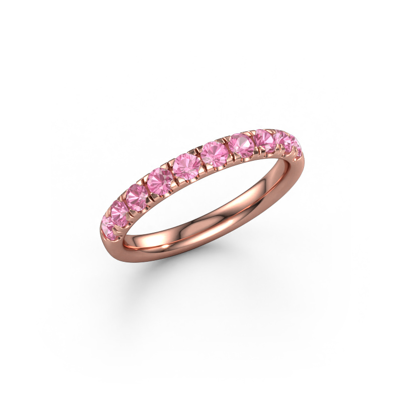 Image of Stackable ring Jackie Half 585 rose gold Pink sapphire 2.4 mm