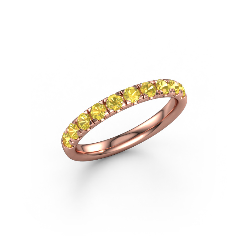 Image of Stackable ring Jackie Half 585 rose gold Yellow sapphire 2.4 mm