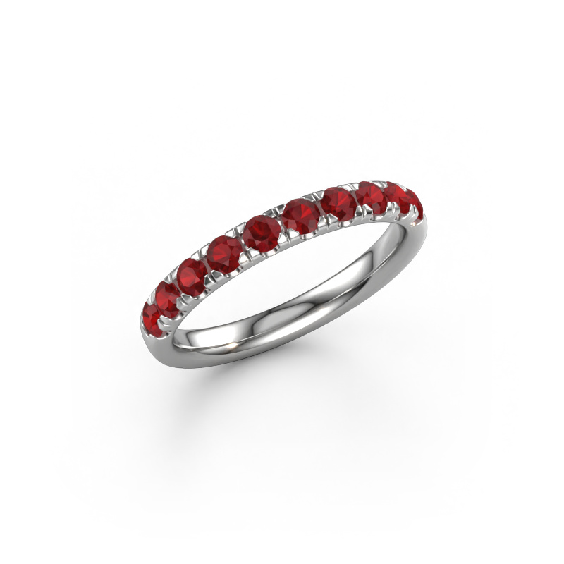 Image of Stackable ring Jackie Half 950 platinum Ruby 2.4 mm