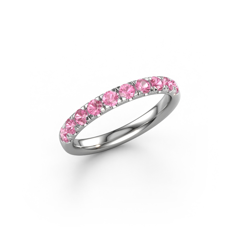 Image of Stackable ring Jackie Half 585 white gold Pink sapphire 2.4 mm