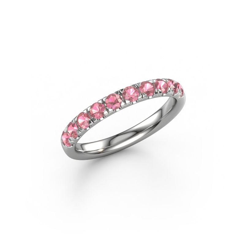 Image of Stackable ring Jackie Half 950 platinum Tourmaline pink 2.4 mm