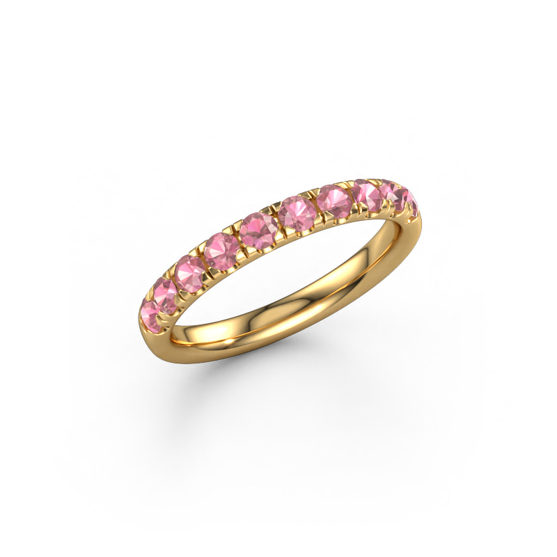 Image of Stackable ring Jackie Half 585 gold Tourmaline pink 2.4 mm